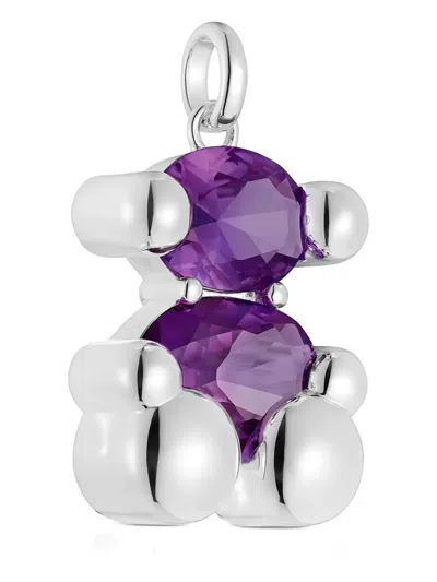 Tous Bear Lgg Amethyst Pendant In Gray