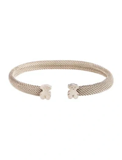 Pre-owned Tous Bear Motifs Icon Mesh Cuff Bracelet, 6.25" In Multicolor