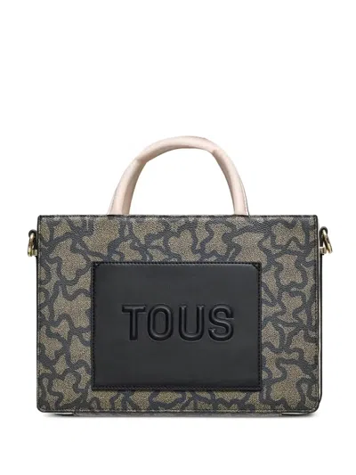 Tous Bear-print Logo-plaque Tote Bag In Black