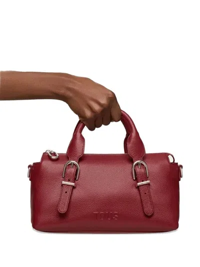 Tous Buckle-detail Leather Tote Bag In Red