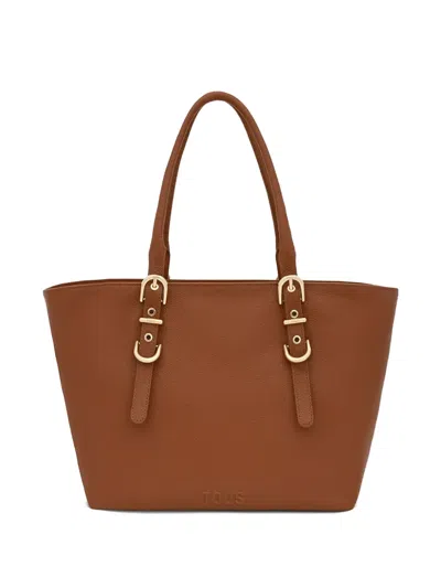 Tous Buckle-detail Tote Bag In Brown