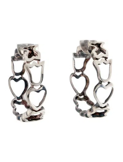 Pre-owned Tous Carrusel Multi-motif Hoop Earrings In Multicolor