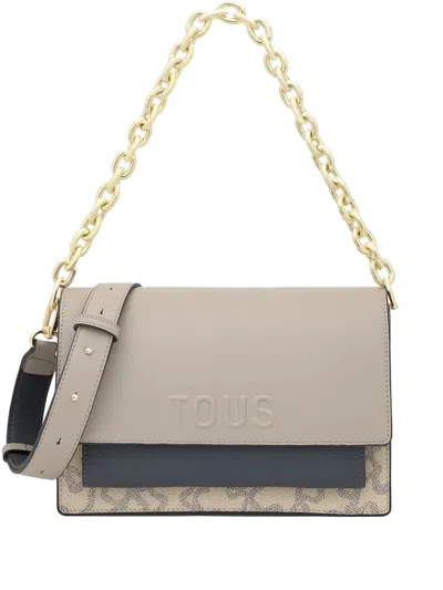 Tous Chain-strap Embossed-logo Shoulder Bag In Neutral