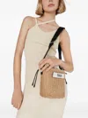 Tous Drawstring Woven Bucket Bag In Neutral