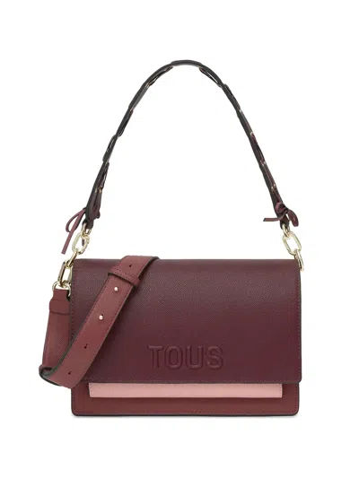 Tous Embossed Cross Body Bag In Burgundy