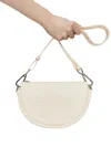 Tous Embossed Half-moon Crossbody Bag In White
