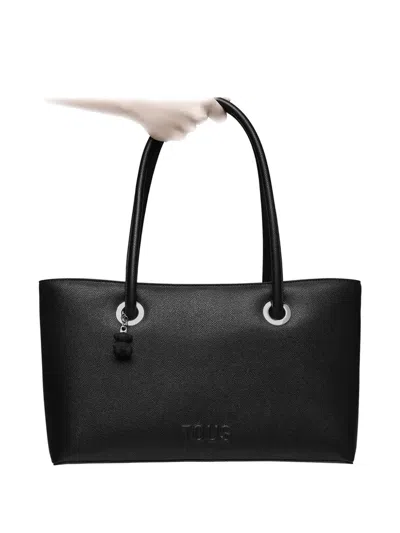 Tous Embossed Logo Tote Bag In Black