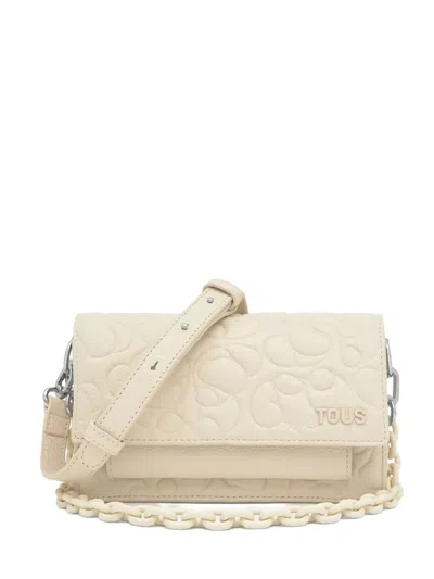 Tous Embossed-pattern Chain Bag In White