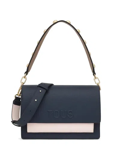 Tous Embossed Shoulder Bag In Blue