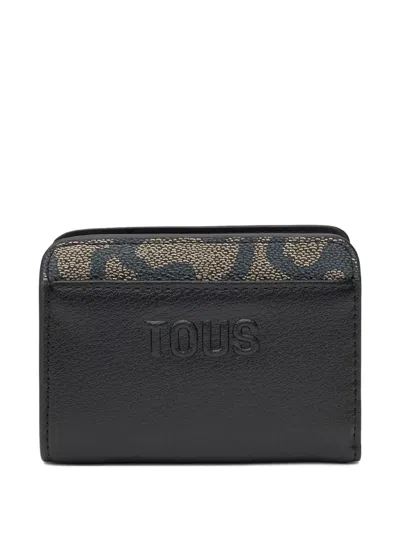 Tous Embossed Zip Wallet In Black