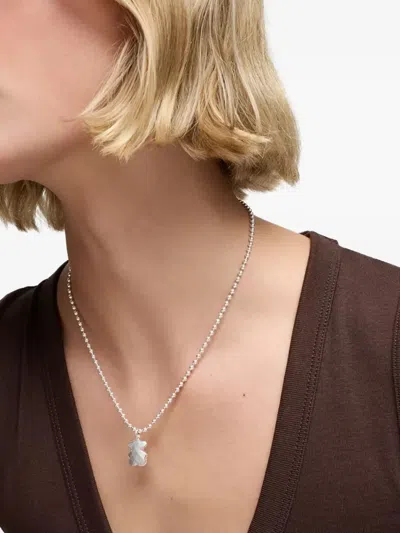 Tous Faceted-bear Pendant Necklace In Metallic