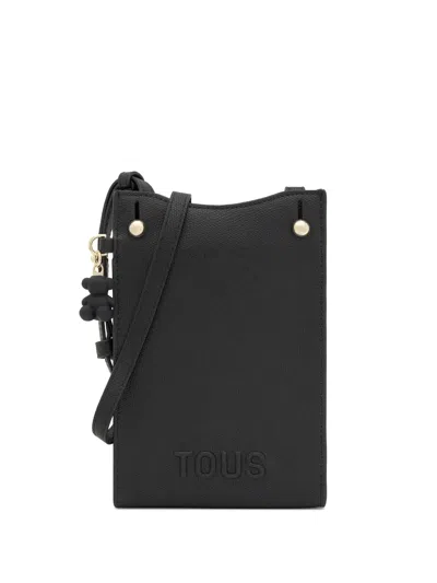 Tous Flap Pocket Phone Case Crossbody Bag In Black