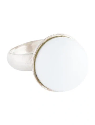 Pre-owned Tous Glass Sphere Cocktail Ring In White