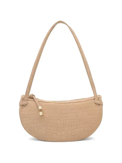 Tous Halfmoon Embossed Shoulder Bag In Nude