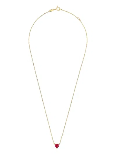 Tous Heart-shaped Ruby Necklace In Gold