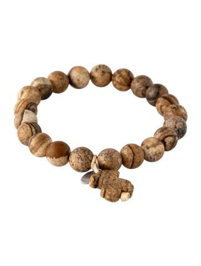 Pre-owned Tous Jasper Bead Charm Bracelet, 5.75" In Multicolor