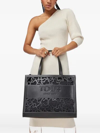Tous Kaos Cut-out Logo Tote Bag In Black