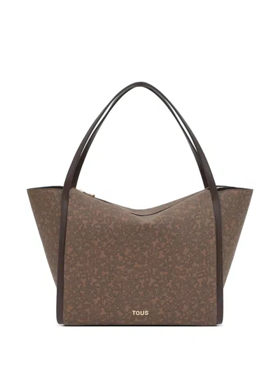 Tous Kaos Signature-pattern Large Tote Bag In Brown