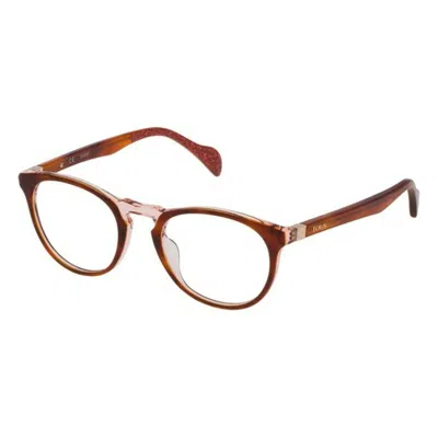 Tous Ladies' Spectacle Frame  Vtoa224907la  49 Mm Gbby2 In Brown
