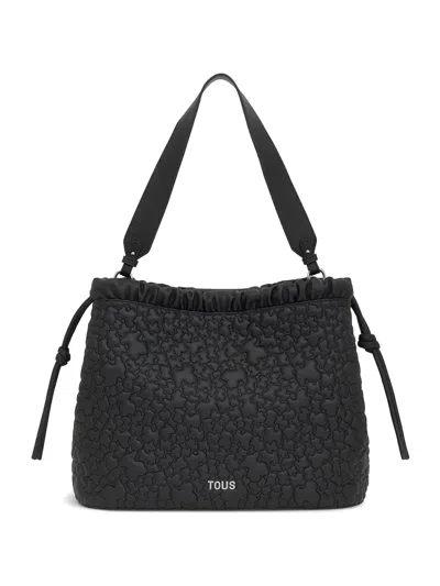 Tous Large Puffy Bear Shoulder Bag In Black