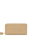 Tous Logo-embossed Zip-around Wallet In Neutral