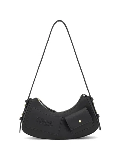 Tous Logo Pocket Shoulder Bag In Black