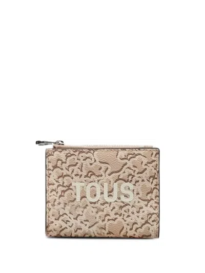 Tous Logo-print Zip Wallet In Neutral