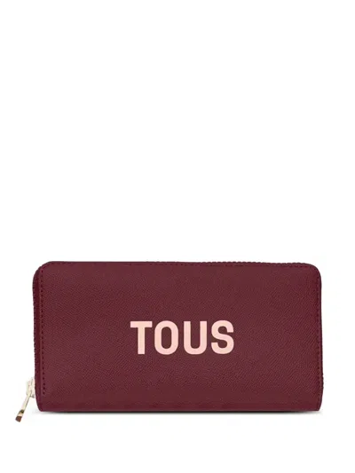 Tous Logo Zip-around Wallet In Red