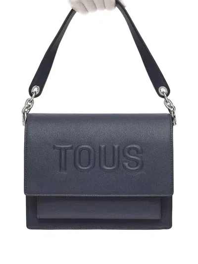Tous Medium Audree Embossed-logo Satchel In Blue
