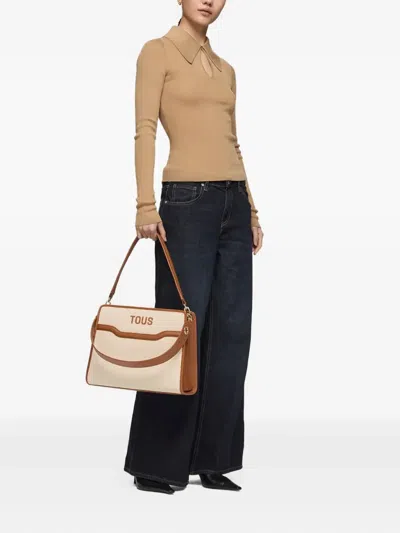 Tous Medium Audree Logo-detail Tote Bag In Neutral