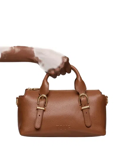 Tous Medium Buckle-detail Leather Bowling Bag In Brown