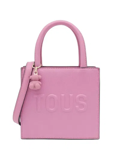 Tous Mini Cube Embossed Tote Bag In Pink