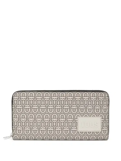 Tous Monogram Zip-around Wallet In Neutral