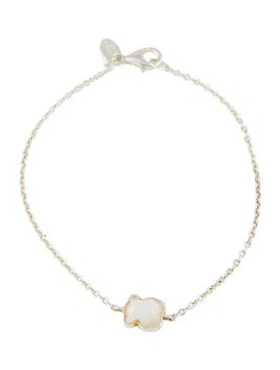 Pre-owned Tous Mother Of Pearl Station Bracelet, 6.75" In Multi