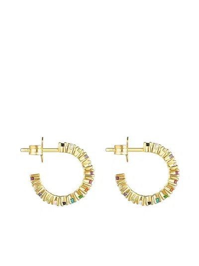 Tous Multi-gemstone Hoop Earrings In Gold