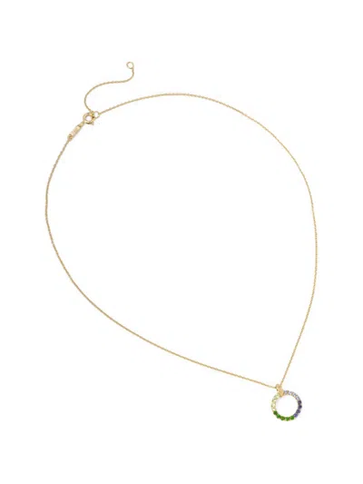 Tous Multicolour Circle Pendant Necklace In Gold
