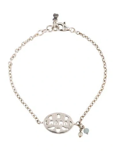 Pre-owned Tous Pearl & Apatite 'mama' Link Bracelet, 6.25" In Multicolor