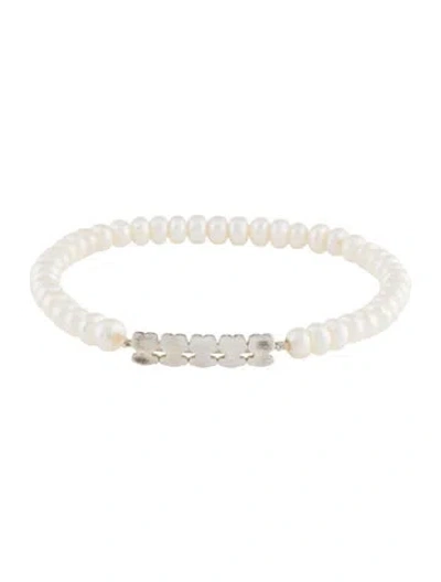 Pre-owned Tous Pearl Straight Bracelet, 6.75" In Multi