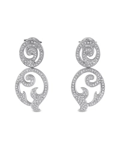 Pre-owned Tous Dnu Dupe Skus  Platinum 1.75 Ct. Tw. Diamond Earring (authentic Pre-loved) In Silver