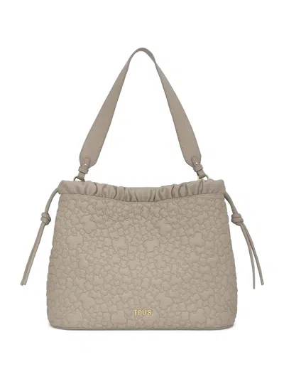 Tous Puffy Bear Drawstring Shoulder Bag In Brown