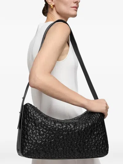 Tous Puffy Bear Embossed Shoulder Bag In Black