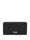 Tous Quilted Zip-around Wallet In Black