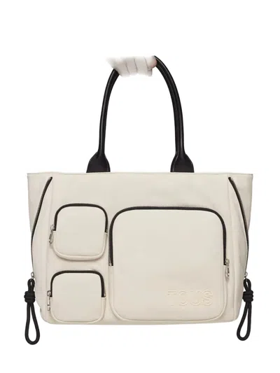 Tous Roomy Multi-pocket Tote Bag In White