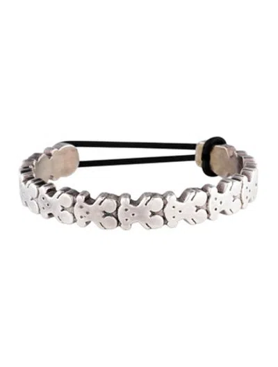 Pre-owned Tous Rubber Bear Cuff, 6.25" In Black