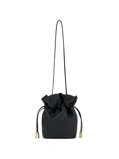 Tous Ruffled Drawstring Bucket Bag In Black
