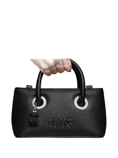 Tous Small Poppy Ring-detail Tote Bag In Black