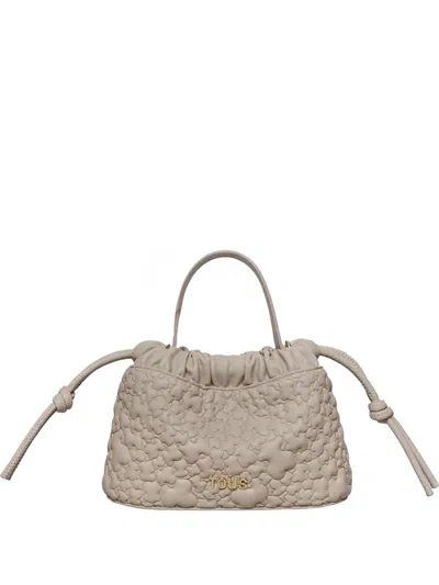 Tous Small Puffy Bear Shoulder Bag In Neutral