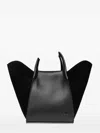 Tous Small Tulip Suede Tote Bag In Black