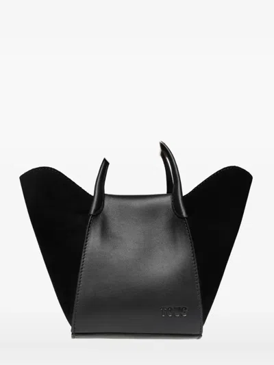 Tous Small Tulip Suede Tote Bag In Black
