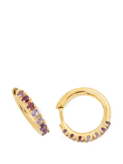Tous Stone-embellished Hoop Earrings In Gold